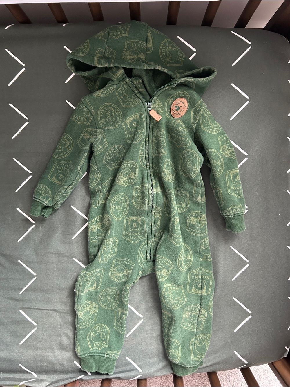 Carter’s Green Hooded Kids One-Piece Romper